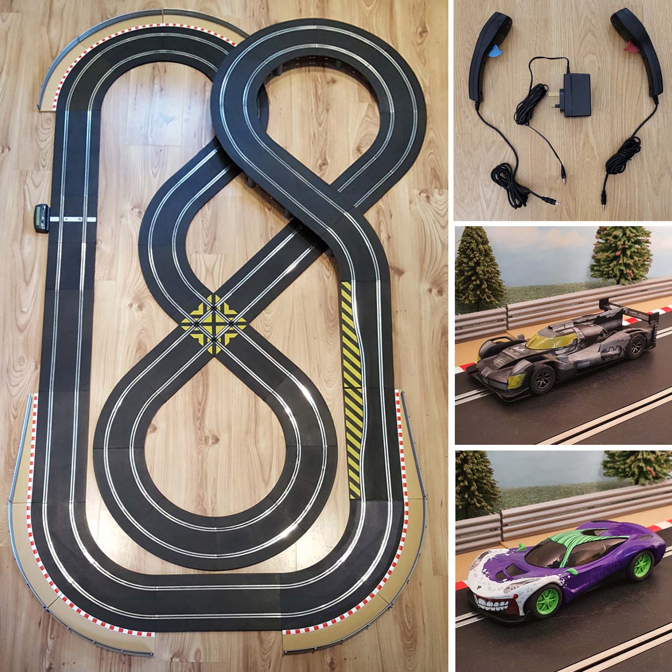 Scalextric Layout AS10 With Batman & Joker Cars *LIGHTS*