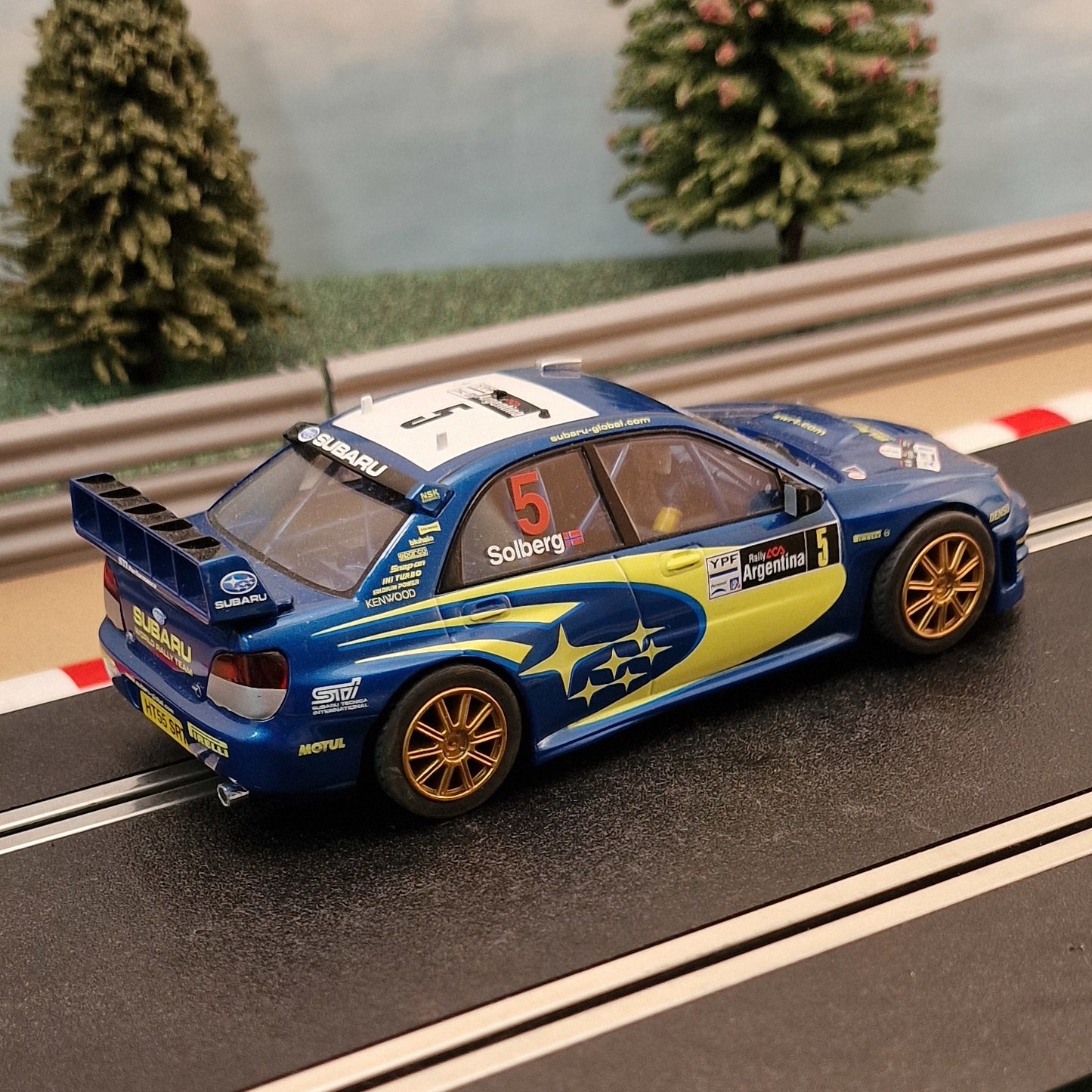 Scalextric 1:32 Car - C2749 Subaru Impreza WRC 4WD Solberg #5 *LIGHTS* #G