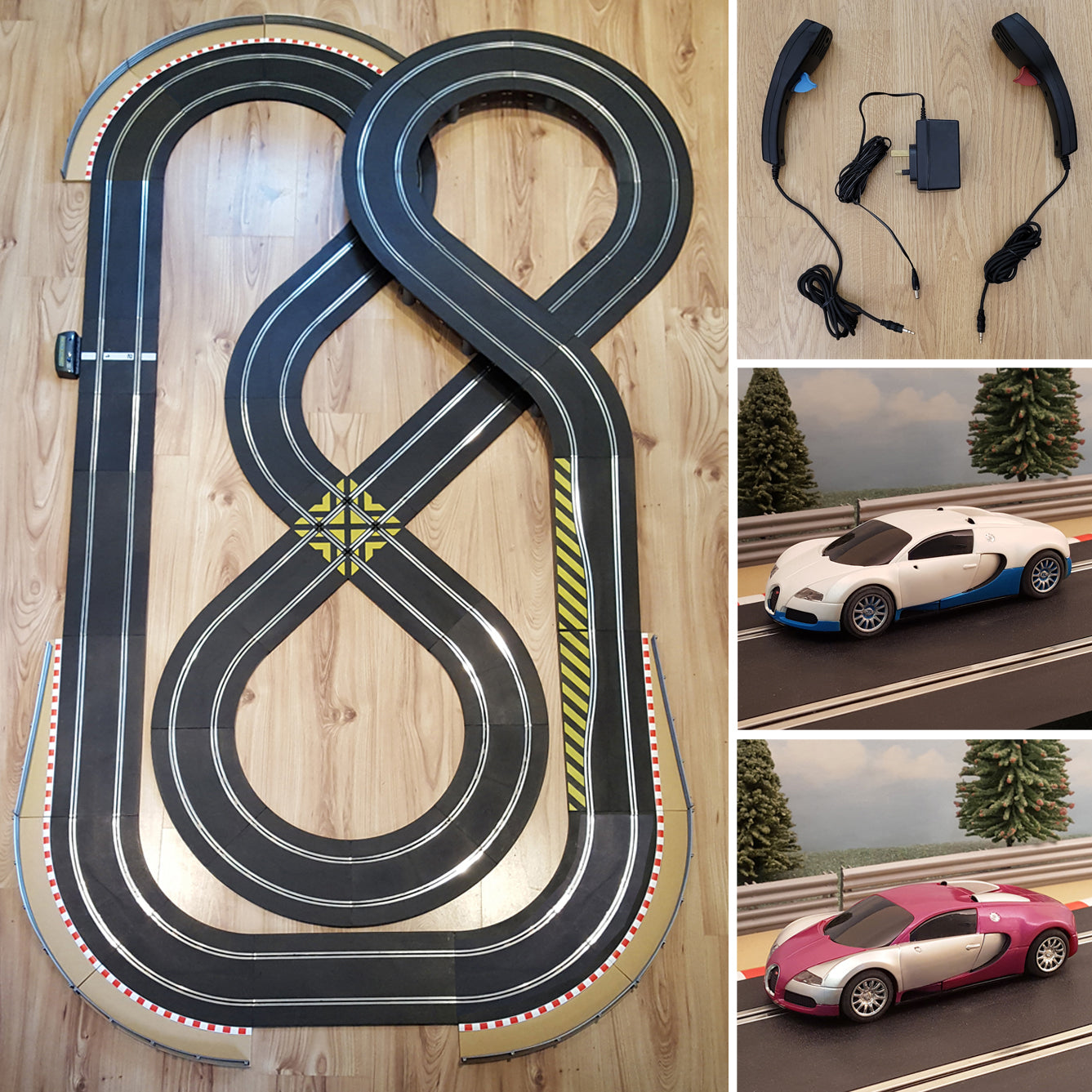 Scalextric Layout AS10 - Track Set With Bugatti Veyron Cars #PW