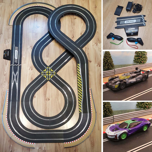 Scalextric 1:32 Conjunto de diseño en forma de ocho ARC Pro + Batman y Joker Cars