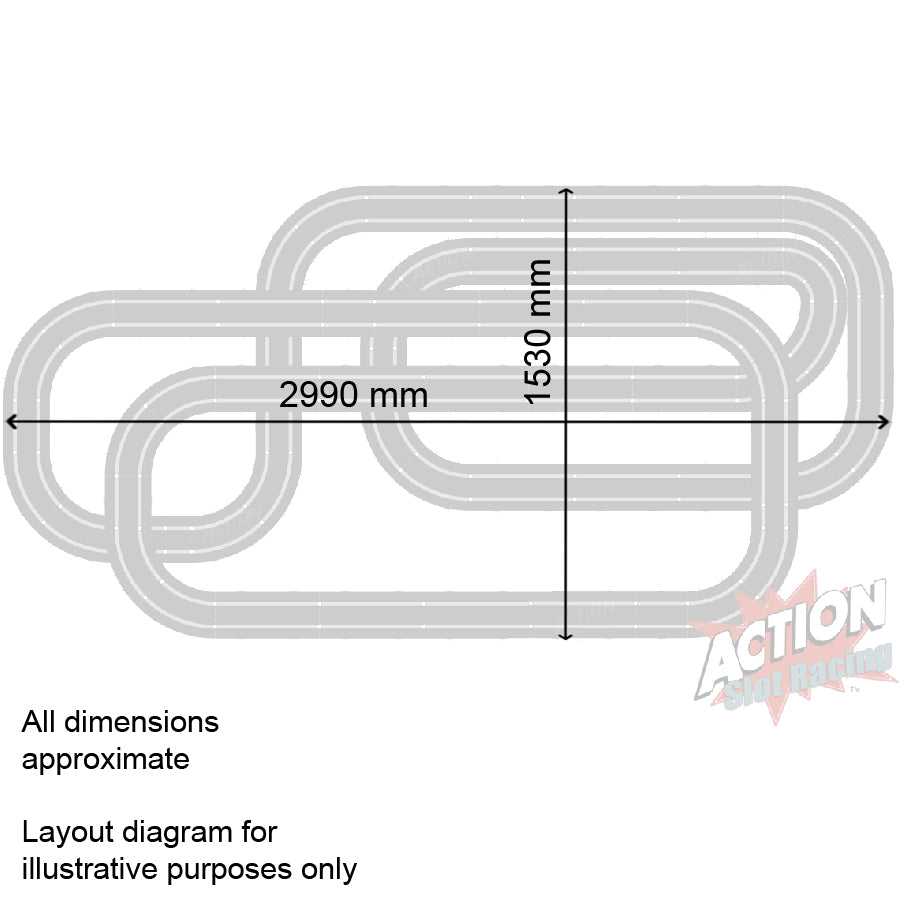 Scalextric Sport 1:32 Track Set Layout AS7 - No Powerbase