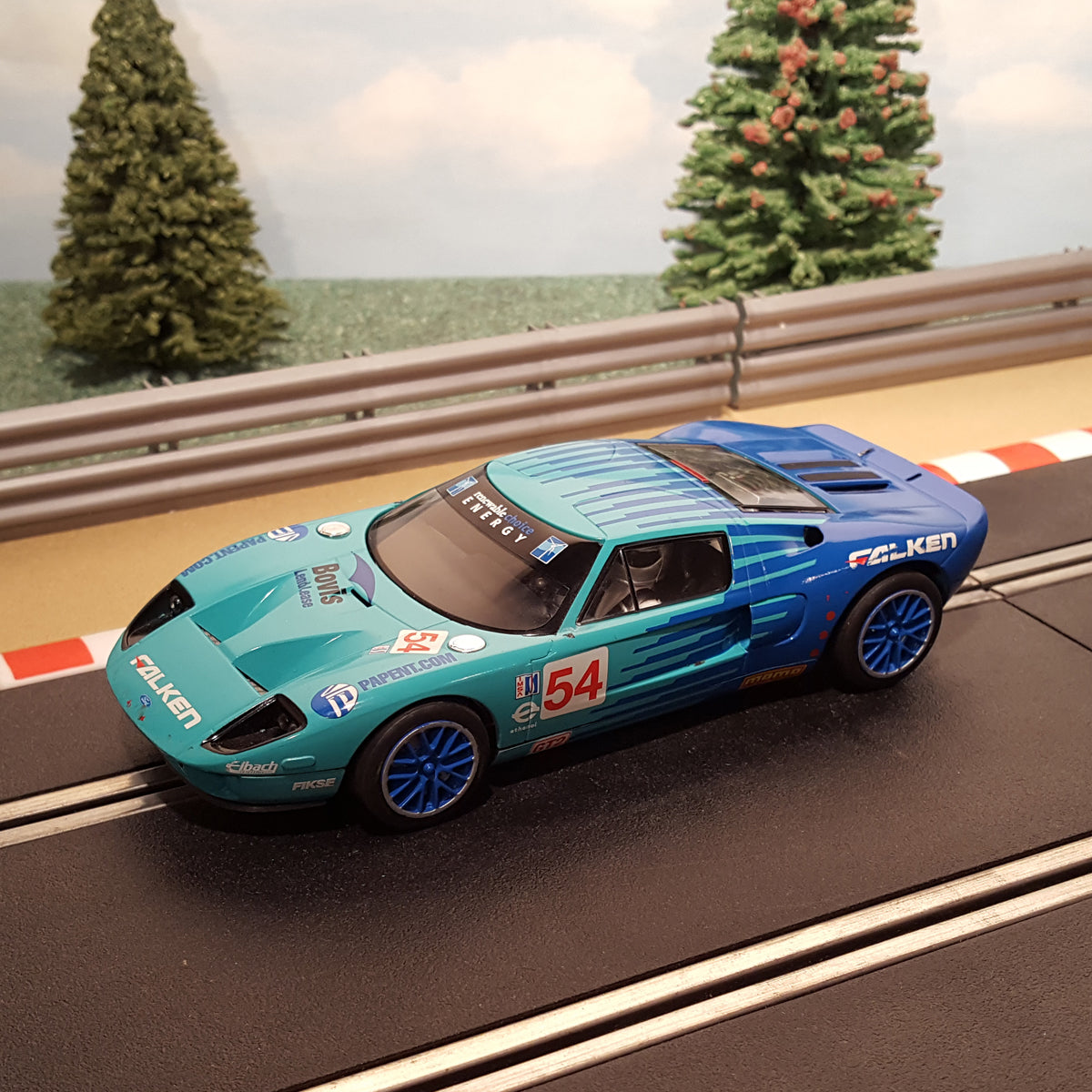 Scalextric C3136 Blue Ford GT Black Swan Racing #54 *LIGHTS* #FMSG