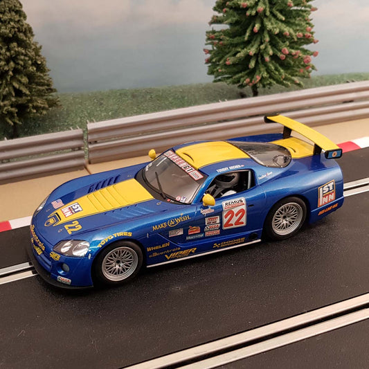 Scalextric 1:32 Car - C2522 Blue Dodge Viper #22 *LIGHTS* #E