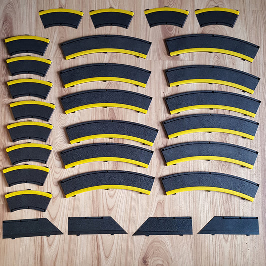 Scalextric Sport 1:32 Rad2 Black Yellow BORDERS & BARRIERS 12 Outer 12 In 4 Lead In