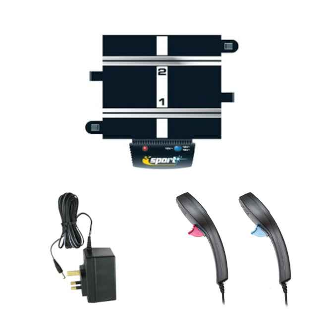 Scalextric C8217 Powerbase + Power Adaptor + Controllers NEW