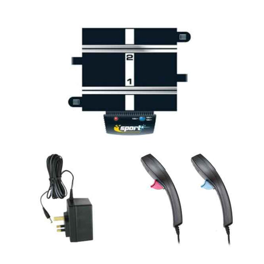 Scalextric C8217 Powerbase + Power Adaptor + Controllers NEW