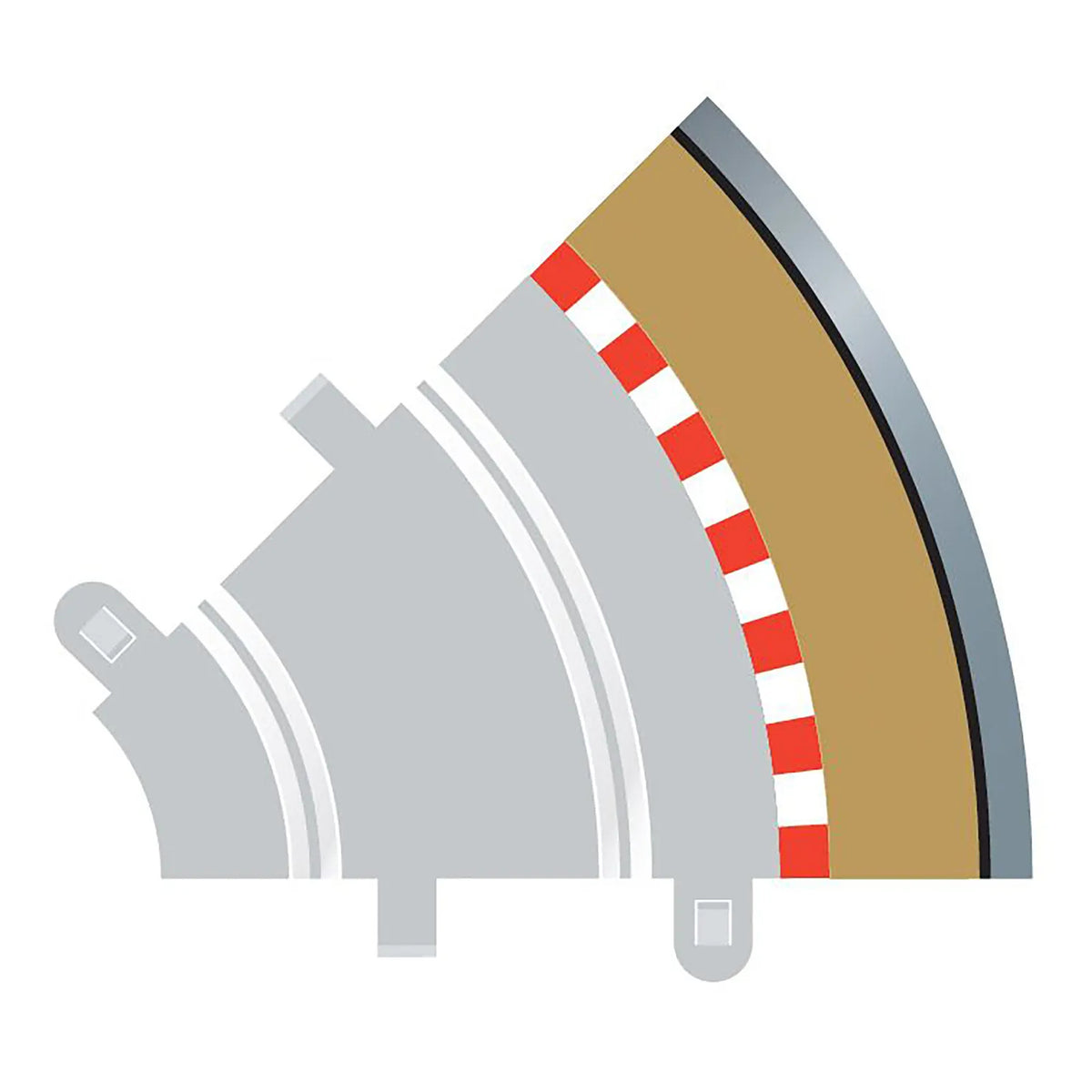 Scalextric C8240 Radius 1 Curve Outer Borders 45° 'BJ' x 4