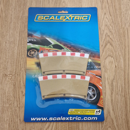 Scalextric C8281 Radius 3 Curve Inner Borders & Barriers 22.5° 'BN' x 4 NEW