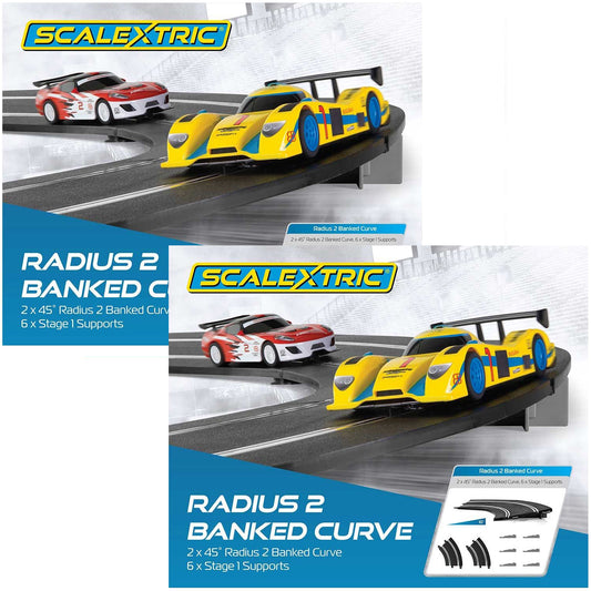Scalextric Sport 1:32 Track C8296 'CB' Rad2 45º Banked Curves x4 & 8 Supports #A