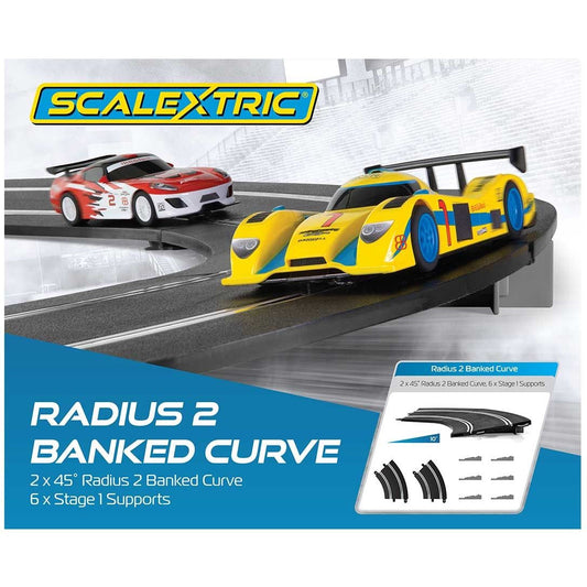 Scalextric Sport 1:32 Track - C8296 'CB' 45º Banked Curves x 2 & 4 Supports #E