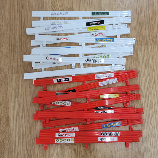 Scalextric 1:32 Track Barriers Armco Fence - 12 Red, 12 White Extra Long