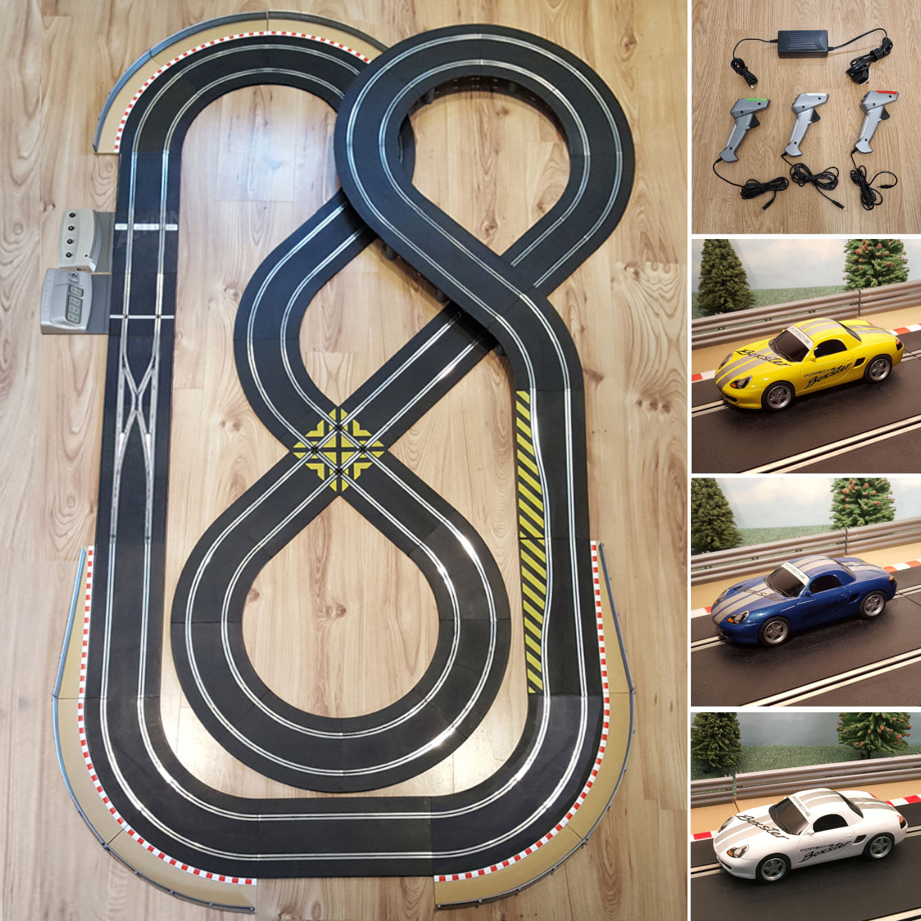 Scalextric Sport 1:32 Track Set Layout - 3 Porsche Cars & Lap DIGITAL AS10