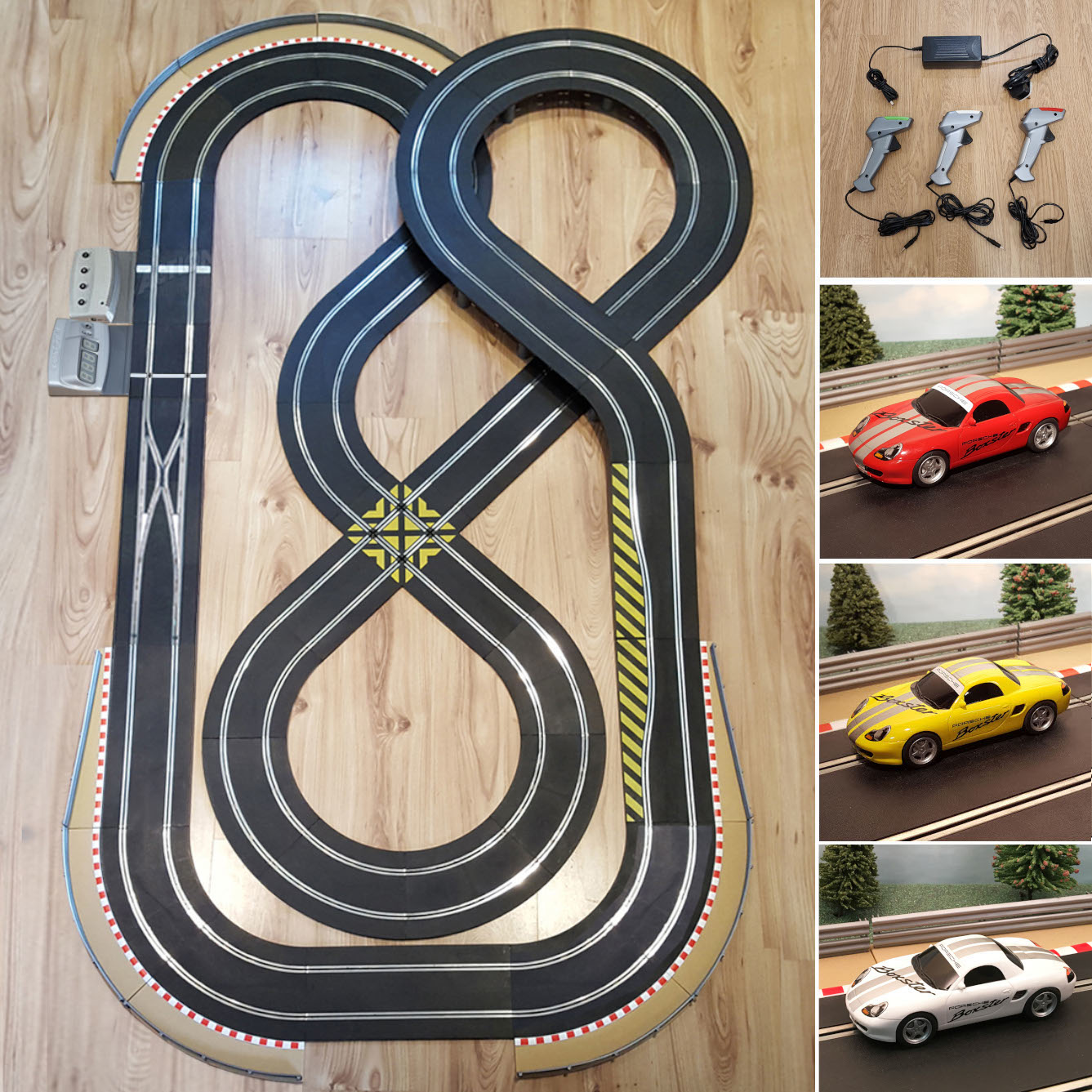 Scalextric Sport 1:32 Track Set Layout With 3 Porsche Cars & Lap DIGITAL AS10