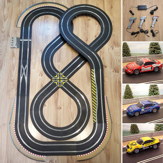 Scalextric Sport 1:32 Track Set Layout With 3 Porsche Cars DIGITAL AS10