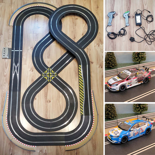 Scalextric 1:32 Figure-Of-Eight Layout Set & BTCC Cars #6 & #19 DIGITAL