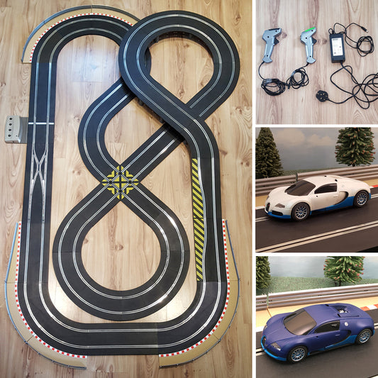 Scalextric Sport 1:32 Track Set Layout & Bugatti Veyron Cars DIGITAL AS10 #BW
