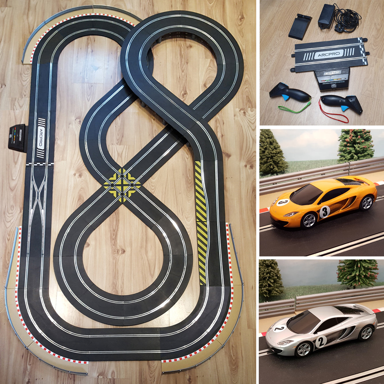 Scalextric 1:32 Figure-Of-Eight Layout Set ARC Pro With McLaren Cars