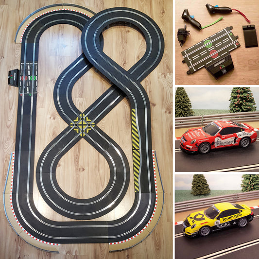 Scalextric Sport 1:32 Set - Double Figure-Of-Eight Layout & Porsche Cars ARC Air