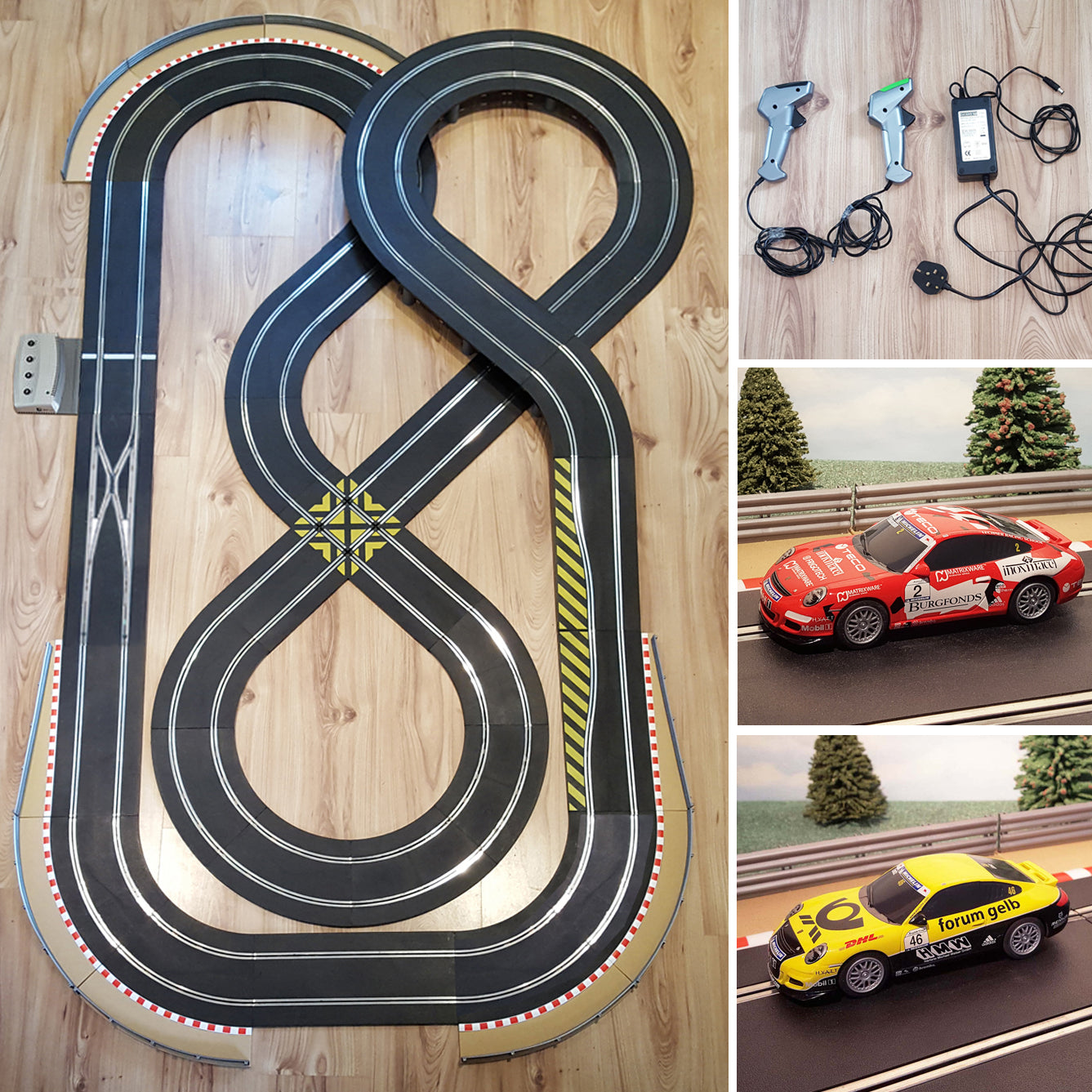 Scalextric Sport 1:32 Conjunto de diseño en forma de ocho con Porsche Cars DIGITAL 
