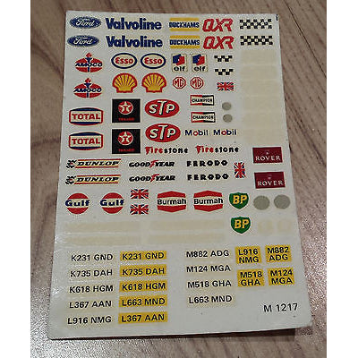 Scalextric Classic Vintage Stickers Decals Transfers M1217 - Action Slot Racing