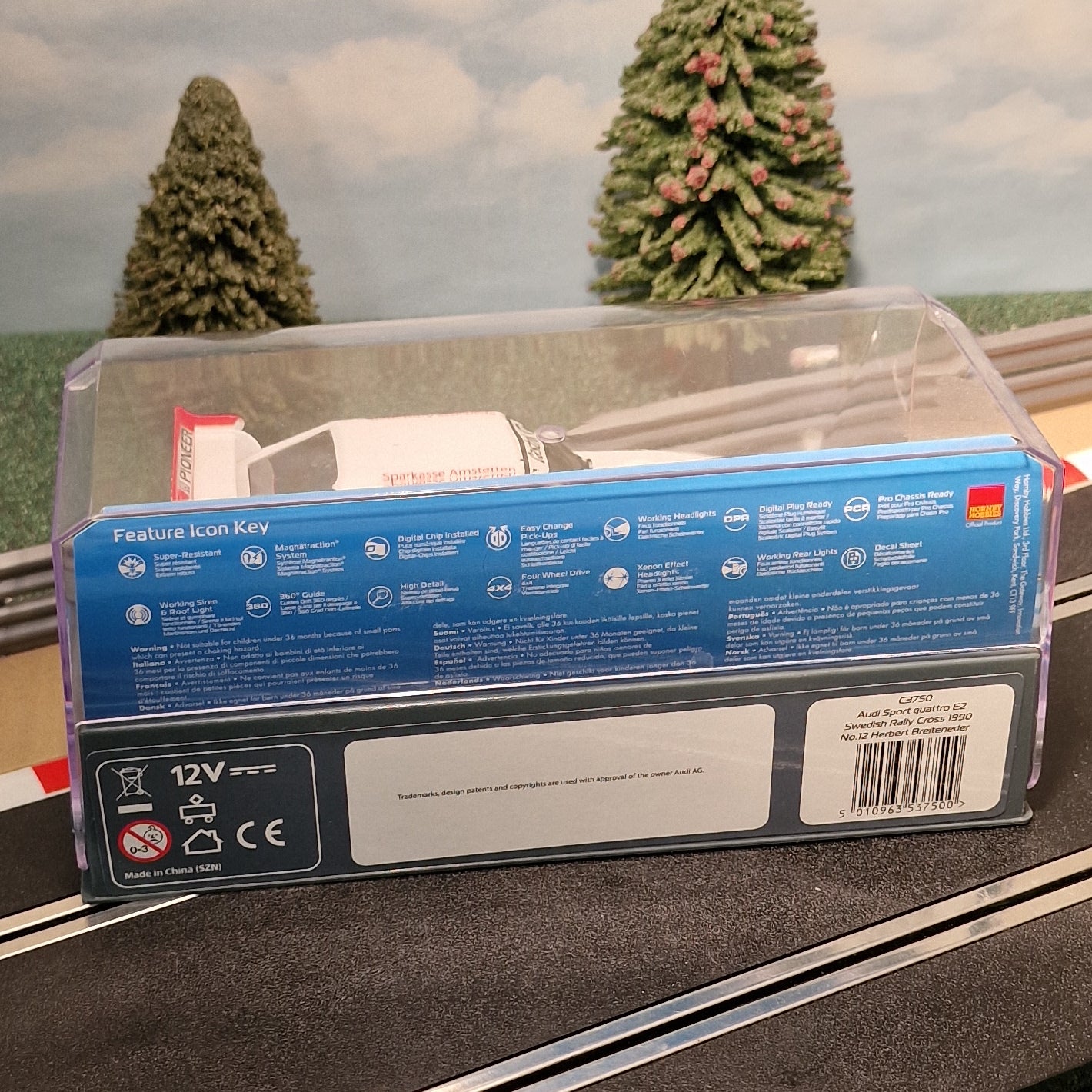 Scalextric 1:32 Car - C3750 Audi Quattro E2 Swedish Rally Breiteneder *LIGHTS*