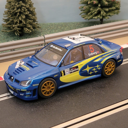 Scalextric 1:32 Car - C2749 Subaru Impreza WRC 4WD Solberg #5 *LIGHTS* #JJ