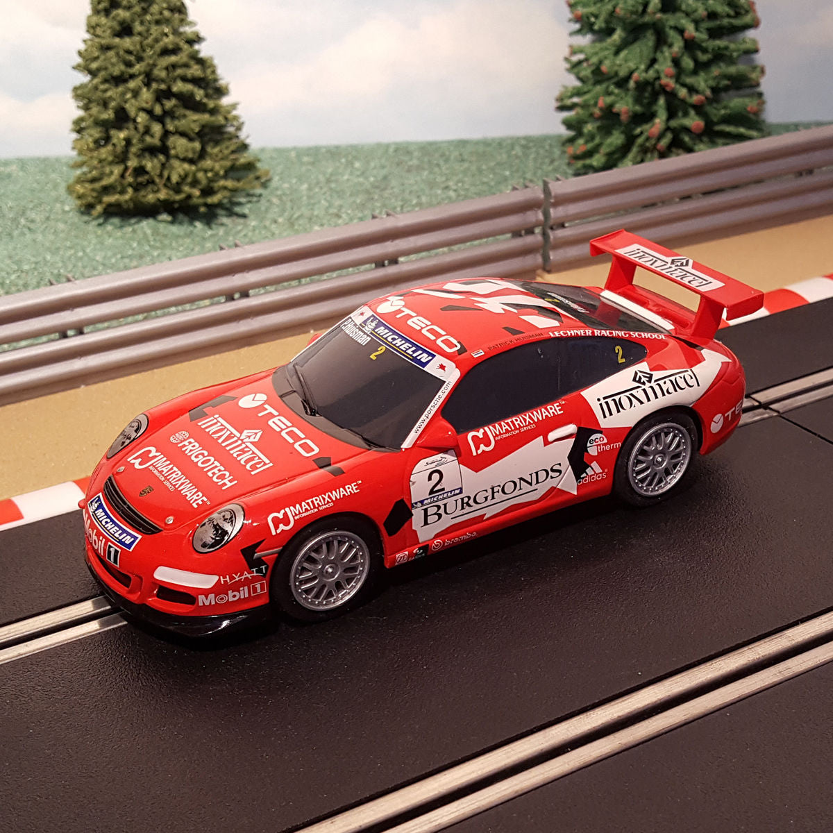 Scalextric C3079 Porsche 997 Car Gelb & Teco Spare Spoilers