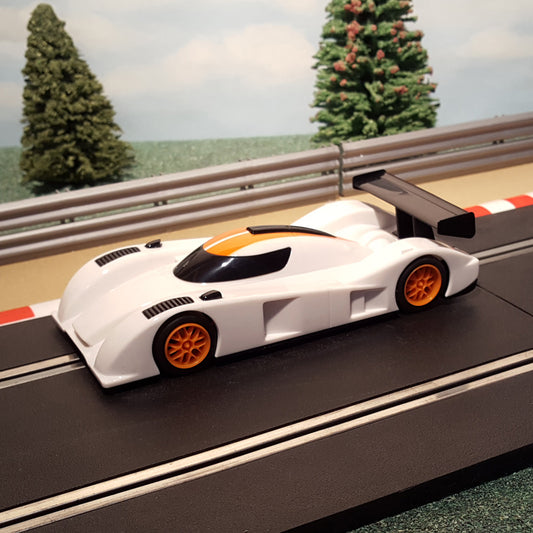 Scalextric 1:32 Start Car - White / Orange Le Mans Prototype