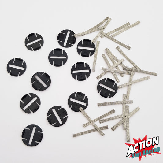 Scalextric Sport C8329 - 12 Quick-Fit Pickup Plates With 24 Braids