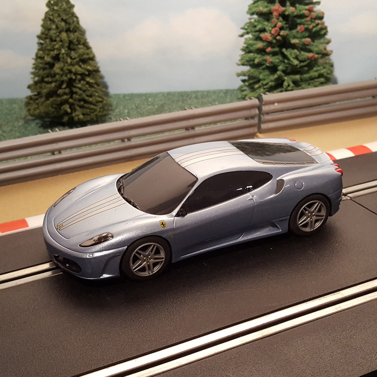Scalextric C3067  Ferrari F430 - Light Blue & 2 Silver Stripes #M
