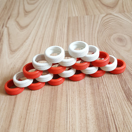 Scalextric Genuine Red & White Tyres For Range Rover or Tyre Wall