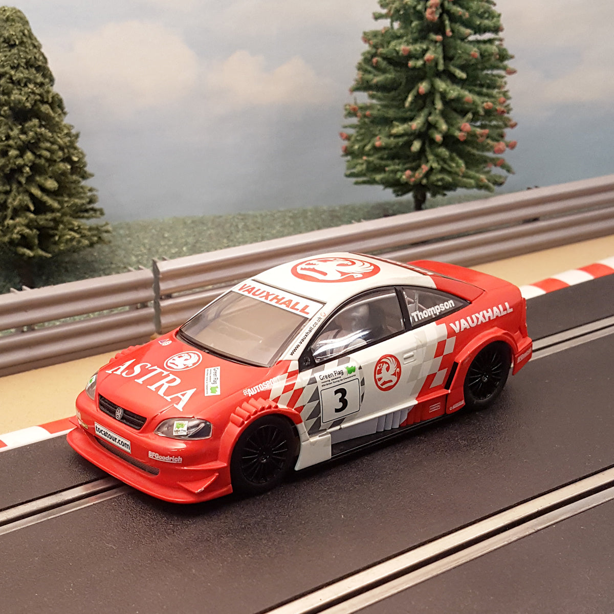 Scalextric C2528 Opel Astra V8 Coupe #3 Red & White *LIGHTS* #MS