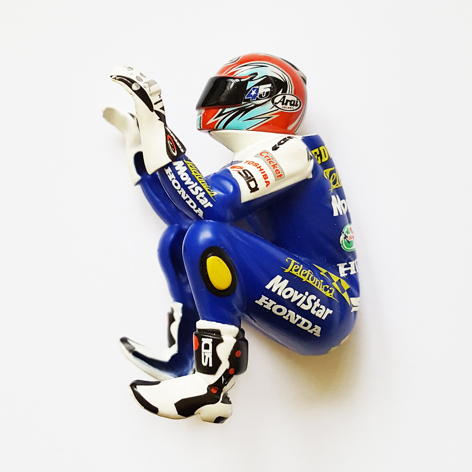 Scalextric Motorbike MotoGP Figure - Blue White Honda #45 Edwards For C6007