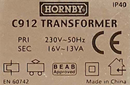 Hornby Scalextric Mains Power Supply Transformer Adaptor  C912  16v