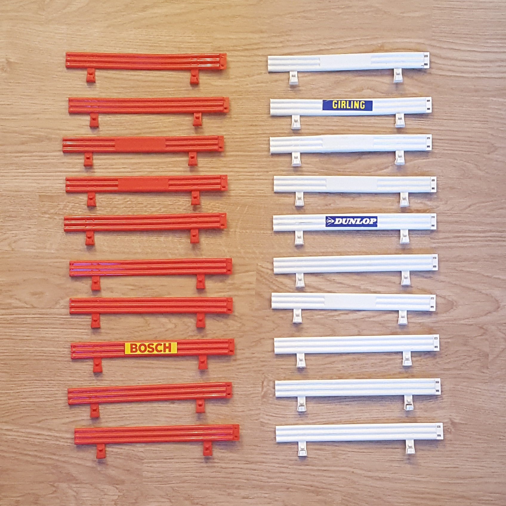 Scalextric C274 Armco Fence Track Barriers - 10 Red, 10 White