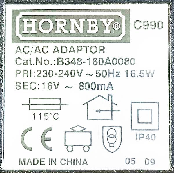 Hornby Scalextric Mains Power Supply Transformer Adaptor  C990  16v