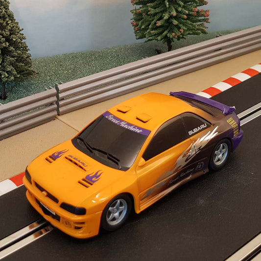 Coche Scalextric 1:32 - Naranja / Morado Subaru Impreza WRC Street Machine #S