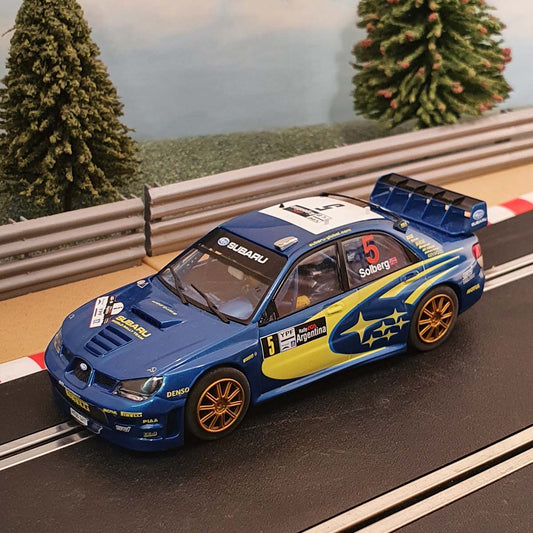 Scalextric 1:32 Car - C2749 Subaru Impreza WRC 4WD Solberg #5 *LIGHTS* #M