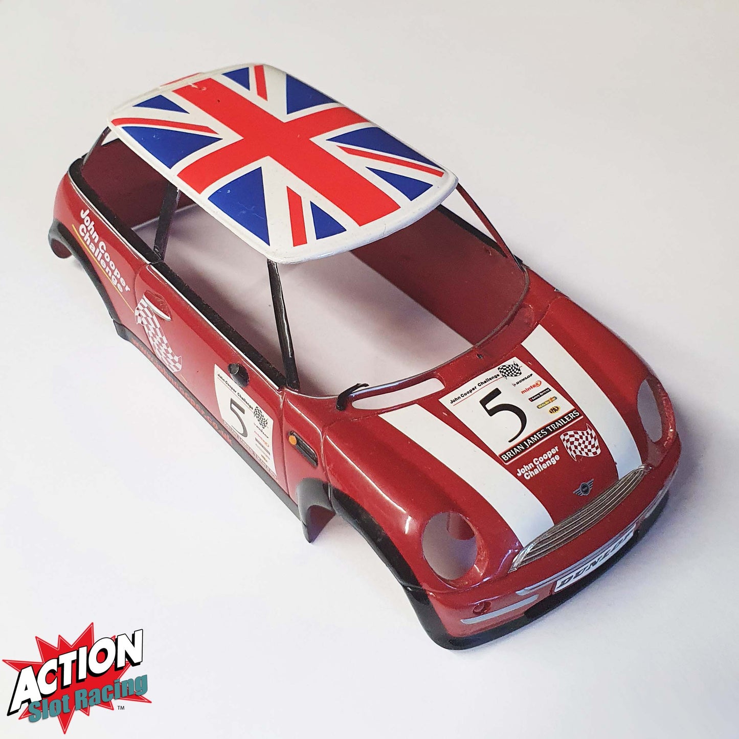 Scalextric 1:32 BMW Mini Cooper Red Shell - Union Jack Flag #MW