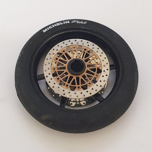 Scalextric MotoGP Motorbike Front Wheel & Tyre - Black / Gold