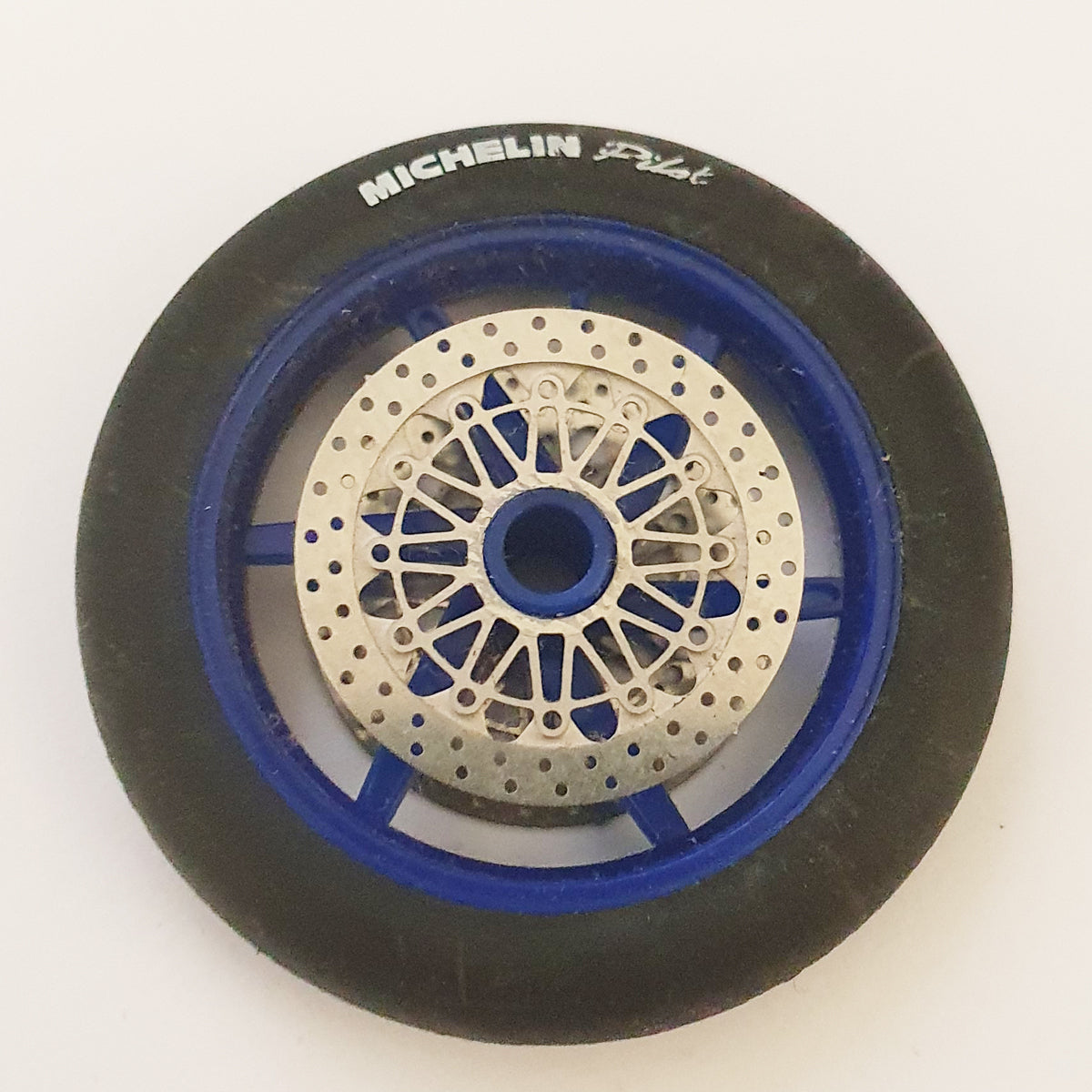 Rueda delantera y neumático para moto Scalextric MotoGP - Azul