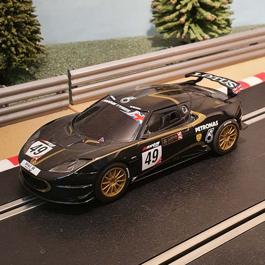 Scalextric 1:32 Car - C3387 Black Lotus Evora #49 *LIGHTS* #WM