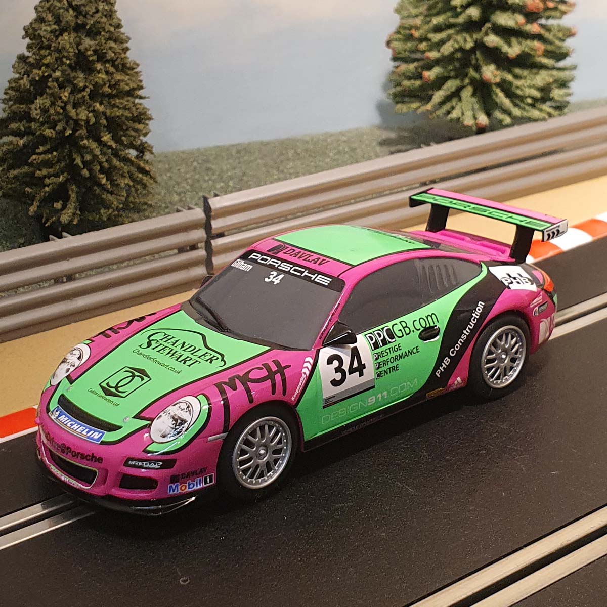 Scalextric 1:32 Car - C3277 Porsche 997 GT3RS Chandler Stewart #34