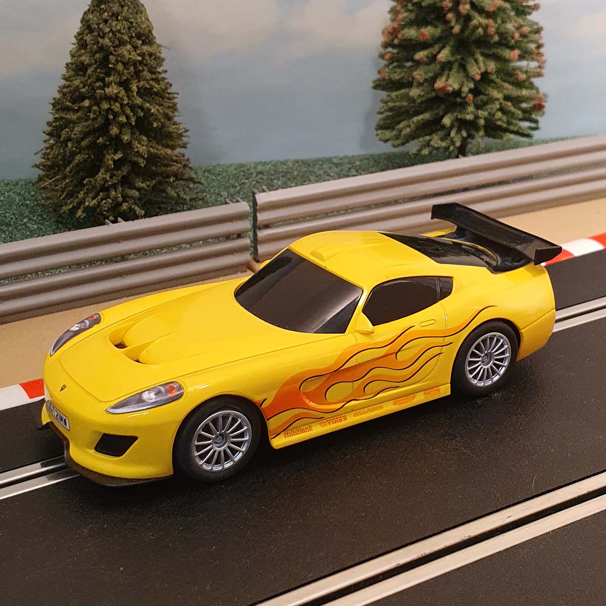 Scalextric 1:32 Start Car - Yellow GT Lightning With Flame Decals