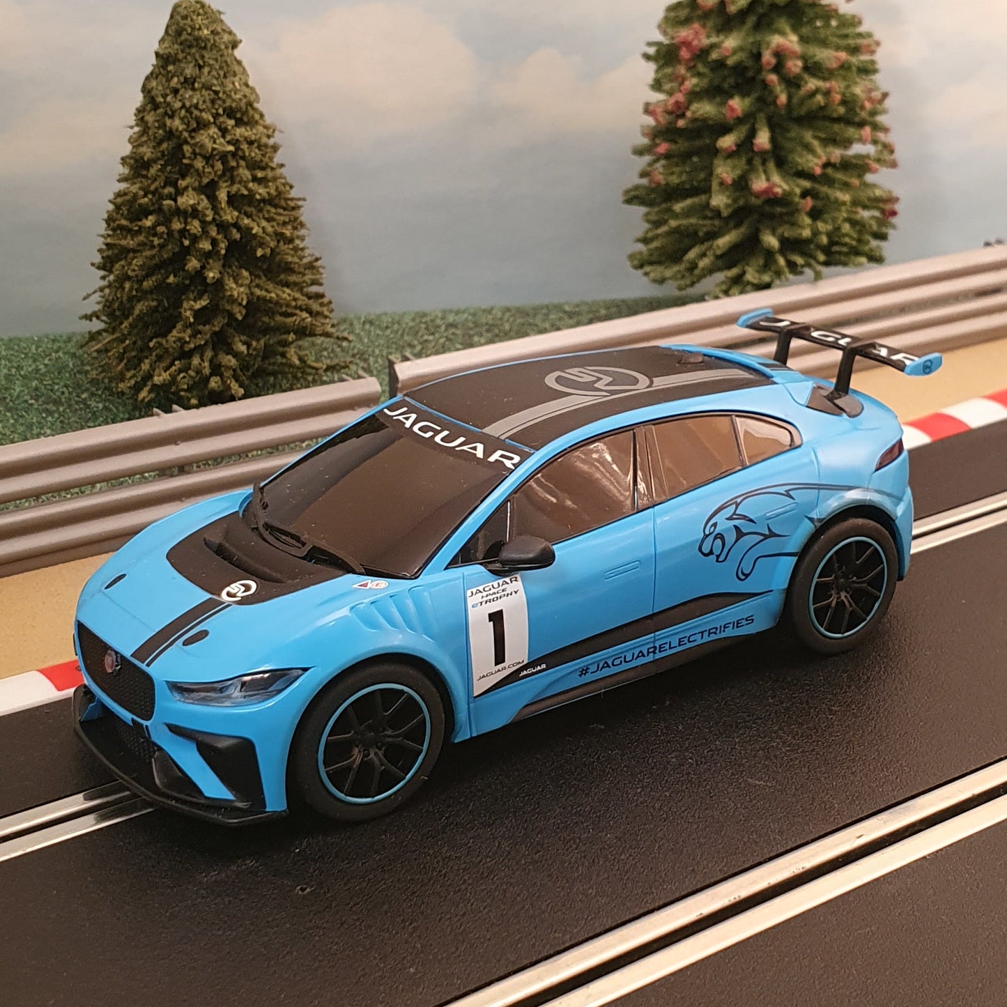 Scalextric ex C1401 Jaguar I-Pace BLUE #1
