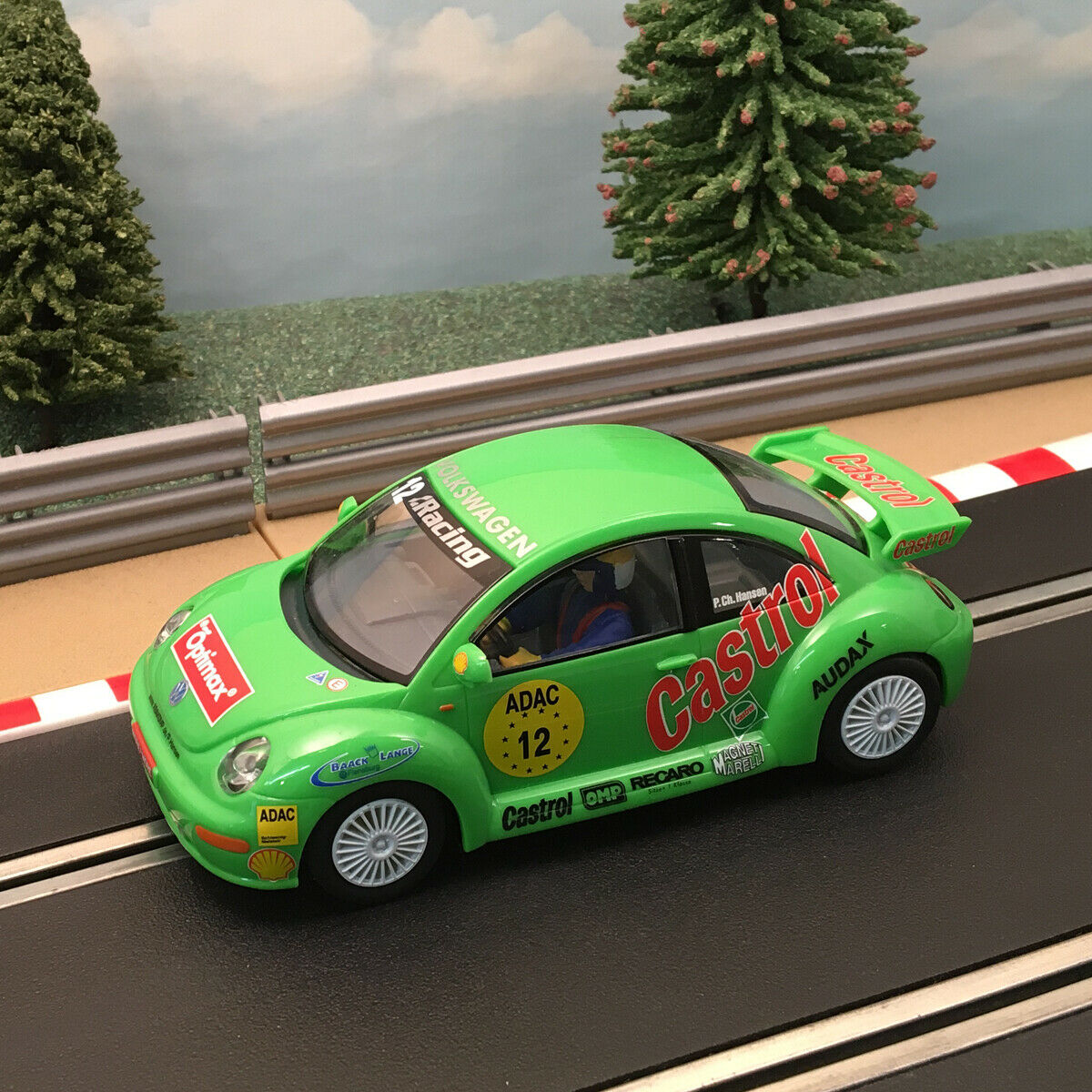 Scalextric 1:32 Car - C2337 Green VW Volkswagen Beetle #12 #Hansen