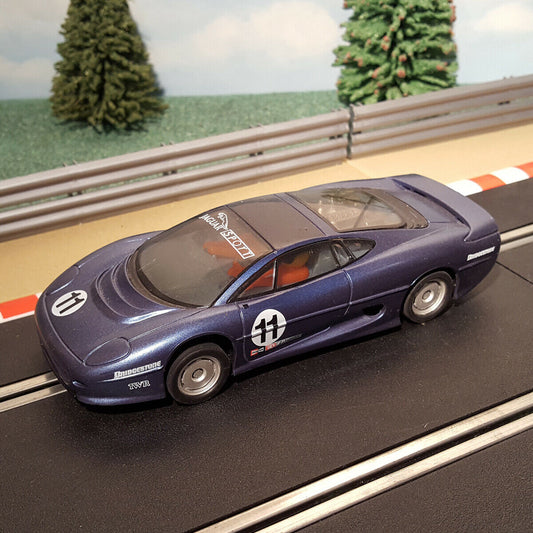 Scalextric 1:32 Car - Blue Jaguar XJ220C #11 *LIGHTS* #M