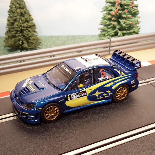 Scalextric 1:32 Car - C2749 Subaru Impreza WRC 4WD Solberg #5 *LIGHTS* #MW