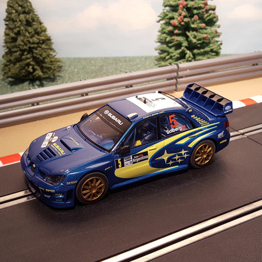 Scalextric 1:32 Car - C2749 Subaru Impreza WRC 4WD Solberg #5 *LIGHTS* #W