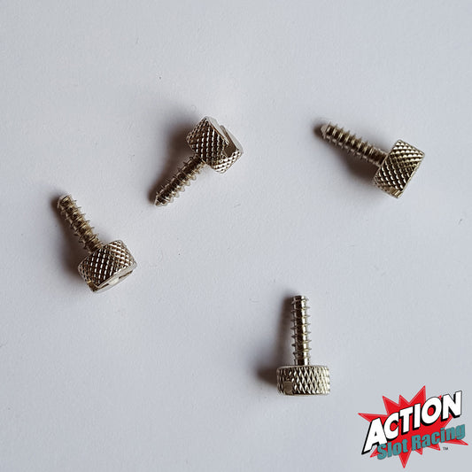 Scalextric 4 Pack Base Screws To Hold Cars In Position In Crystal Cases - Flat